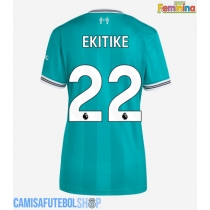 Camisa de time de futebol Liverpool Hugo Ekitike #22 Replicas 3º Equipamento Feminina 2025-26 Manga Curta